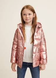 Metallic Puffer Jacket Girls Mango Kids Usa Girls Puffer Jacket Crop Sweatshirt Hoodie Girls Jacket