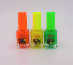 la femme disco fluo nail polish pack of 3 yellow orange and green