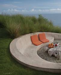 Interiors June July 2014 Outdoor Fire Pit Concrete Bench Outdoor Fire