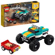 Lego Creator 3in1 Monster Truck Toy 31101 Cool Building Kit For Kids 163 Pieces Walmart Com Monster Trucks Monster Truck Toys Lego Creator