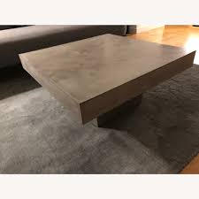 Pace oak wood console table with drawers. Cb2 Element Cement Coffee Table Aptdeco
