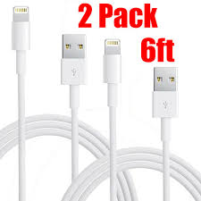 2 Pack 6ft 2m Usb Cable For Apple Lightning Charging Iphone 5 6 7 8 X Ipad Ipod Econosuperstore