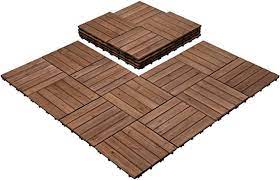 Aside from simply being the parts you stand on, the members also help to strengthen and stabilize the whole. Amazon Com Yaheetech Interlocking Patio Deck Tiles 12 X 12in 27pcs Wood Floor Tiles Outdoor Flooring For Patio Garden Deck Poolside Brown Home Improvement