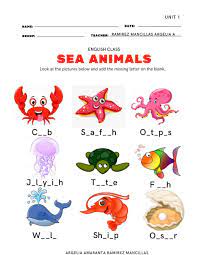 Click on the links to view a picture and find more information on them. Sea Animals Online Activity For A1
