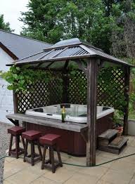 Here are 30 awesome hot tub enclosure ideas for your hot tubs are in themselves luxuries and the idea of investing a few thousand dollars more on an enclosure may seem like something. Dyffryn House Kidwelly Luxury Holiday Home Sleeps Up To 14 Hot Tub Parking For 6 Cars Huge Garden 2 Lo Hot Tub Backyard Hot Tub Gazebo Backyard Pavilion