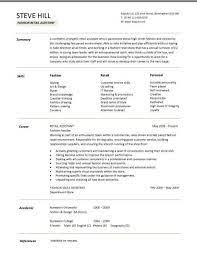 These resume templates are completely free to download. Sample Cv Targeted At Fashion Retail Positions Sample Resume Templates Retail Resume Resume Skills