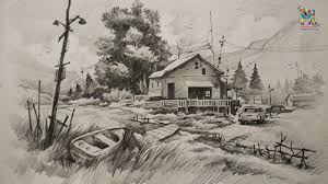 Achieving depth in your pencil drawings. Landscape Detailed Pencil Drawing Novocom Top