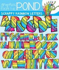 Scrappy Rainbow Letters Clipart Classroom Charts From The Pond Clip Art