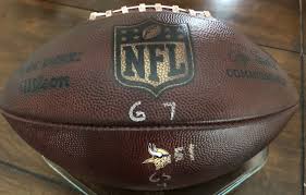 The vikings joined the national football league (nfl) as an expansion team in 1960, and first took the field for the 1961 season. Minnesota Vikings Vs Saints 2017 Season Game Used Football Minneapolis Miracle Football Minnesota Vikings Vikings