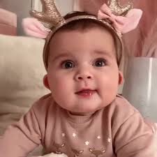 Funny baby laughing hard