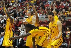 Iowa State S Monte Morris Matt Thomas Jameel Mckay And Georges Niang Celebrate During A Win Over Chicago Iowa State Basketball Iowa State Cyclones Sport Man
