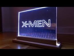 How To Make A Mirror Acrylic Led Edge Lit Sign X2f Emblem X2f Xmen Themed Light Youtube Lit Mirror Mirror Sign Acrylic Mirror Sheet