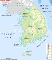 Physical Map Of South Korea South Korea Physical Map Physical Map South Korea Map