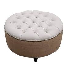 These beautiful ottomans are sold. Amazon Com Tufted Round Ottoman 30 Linen And Burlap Handmade Products