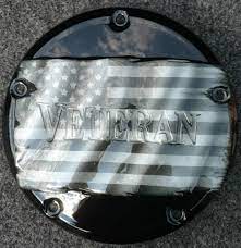 3d Veteran Themed Flag On A Harley Davidson Derby Cover Etsy In 2021 Custom Baggers Black And White Flag Veteran