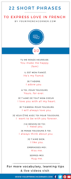 22 Short Phrasesto Express Love In French Learn French Love In French How To Speak French