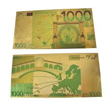 Prüfung der ortskunde des bewerbers Bunte 1000 Euro Gold Folie Bill Euro Gold Banknoten Euro Pvc Geld Sammlung Gold Banknoten Aliexpress