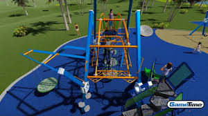A backyard built for playing games. Playground Equipment Gametime