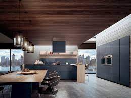 Lacquered Wood Veneer Kitchen With Island Velvet Profile C By Gd Arredamenti Design Gd Design De Modern Kitchen Design Luxury Kitchen Design Home Decor Kitchen