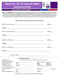 Relay for life is a worldwide movement which started in the usa. Fillable Online Relay Acsevents Relay For Life Of Pascack Valley Luminaria Form Relay Acsevents Fax Email Print Pdffiller