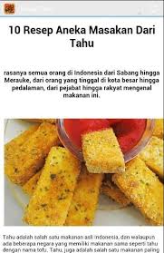 Resep masakan tahu, 3 aneka kreasi masakan dengan bahan dasar tahu. Aneka Resep Masakan Tahu Cho Android Táº£i Vá» Apk