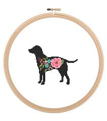 Free cross stitch patterns and free charts available for download. Labrador Retriever Silhouette Cross Stitch Pattern Floral Roses Pet Animal Wall Art Dog Cross Stitch Modern Trendy Great Gift Zindagi Designs