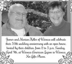 50th Wedding Anniversary, James and Marian Keller