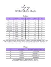 Childrens Sizing Chart Crochet Clothes Baby Sewing
