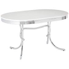 retro oval dining table white and