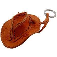 Cappello Cowboy Hat Italian Leather Key Chain Leather Keychain Leather Key Leather Key Holder