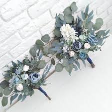 Thank you for taking the time to look at my. Staubige Blaue Pfingstrose Eukalyptus Bouquet Marine Blau Etsy Boho Wedding Bouquet Flower Bouquet Wedding Silk Flower Bouquets