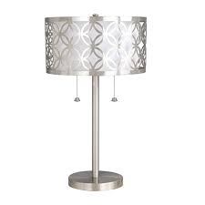 Allen Roth Earling 25 In Brushed Nickel Indoor Table Lamp With Fabric Shade Lowes Com Fabric Shades Lamp Red Table Lamp