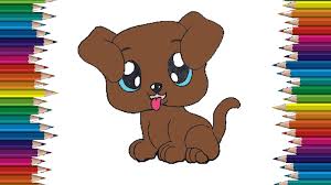 Can you write out the word dog? How To Draw A Cute Dog Easy Puppy Cartoon Drawing Step By Step