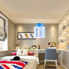 Modern Castle Shaped Pendant Light Blue And White Color Bedroom Kids Room Light