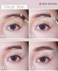 Straight Eyebrows Korean Beauty Trends Though I M Bias Because My Eye Brows Don T Naturally Arch Korean Makeup Tutorials Korean Makeup Eyebrow Makeup