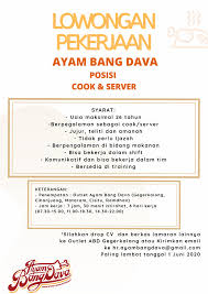 Dibawah ini merupakan informasi lowongan kerja daerah bandung yang telah kami himpun dari berbagai sumber informasi yang terpercaya, semoga. Lowongan Kurir Ahsanxpress Ayam Bang Dava Kasir Turn Auto Care Car Wash Laundry Supir Operator Jahit Di Bandung Lowongan Kerja Terbaru