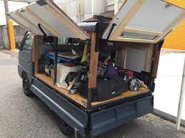 軽トラックをレインブーツネイビーで全塗装 刷毛 ハケ ローラーで車をdiyで全塗装しよう ミニトラック 軽トラック トラック