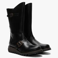 Very rich in tone and they feel really comfortable. Fly London Mes Ii Black Leather Low Wedge Calf Boots