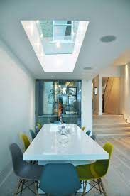 Constructed of wood and wood composites in a brown cherry finish, the chiswick stool features bronze studded brown faux leather upholstery on the back, and a 360 degree swivel stool with smooth brown upholstery on the seat. Contemporary Extension Chiswick Contemporary Dining Room London By Thomas De Cruz Architects Designers Houzz