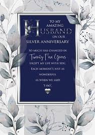 Today i have loved you for ___ days plan a date night. Luxury Husband Silver 25th Wedding Anniversary Card