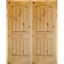 Praiseworthy cafe doors home depot louvered interior doors. Krosswood Doors 48 In X 96 In Rustic Knotty Alder 2 Panel Arch Top Vg Both Active Solid Core Wood Double Prehung Interior French Door Phid Ka 121v 40 80 138 Aa The Home Depot