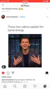 Tom Holland Oh My God It S Robert Downey Jr Oh My God Its Robert Downey Junior Video Tom Holland Marvel Funny Tom Holland Spiderman