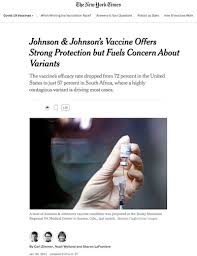 So in some respects it's not surprising they may cause similar side effects. Jnj Covid 19 Vaccine Interim Readout 57 72 Efficacy Depending On Something Some Weekend Reading Occasional Tart Thoughts Of A Grumpy Old Retired Scientist Your Humble Weekend Editor
