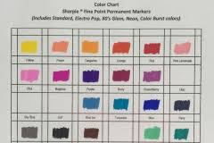 Color Chart For Sharpie Fine Point Permanent Markers The