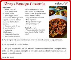 Kirsty S Sausage Casserole Instantpot Recipe Used In Guardian Sausage Casserole Pot Recipes Stuffed Peppers