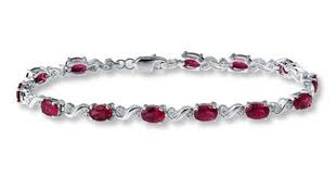 Jared Lab Created Ruby Bracelet Diamond Accents Sterling Silver Diamond Bracelets Ruby Bracelet Sterling Bracelets