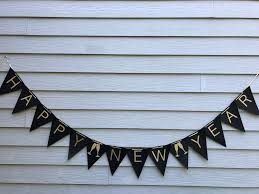 Black And Gold Cardstock Happy New Year Banner In Gold Black Cardstock Great For Nye Parties Happy New Year Banner New Year Banner Card Stock