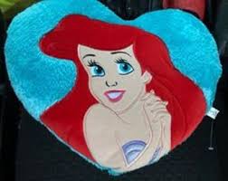 Vintage Disney Little Mermaid Ariel heart plush pillow Princess gently used
