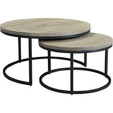 The Drey Round Nesting Coffee Tables Set Of 2 Features Two Different Sized Tables Bo Nesting Coffee Tables Round Nesting Coffee Tables Round Coffee Table Sets