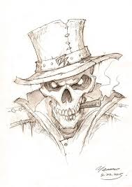 Skull Detective An Art Print By Yanmo Zhang Skull Art Drawing Skulls Drawing Skull Drawing